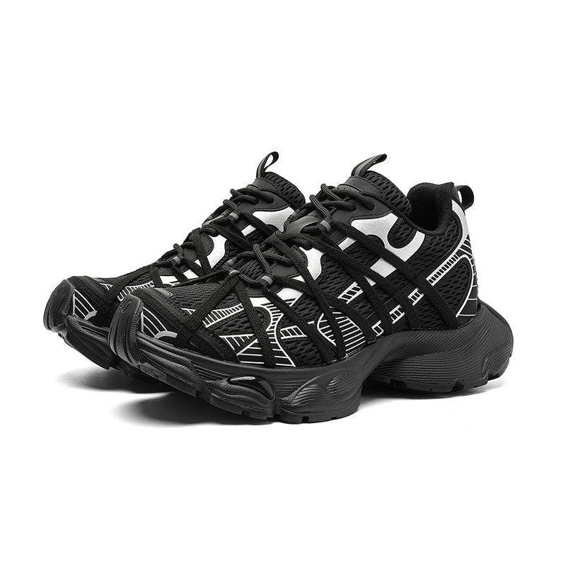 Bandage Big Head Thick Bottom Height Increasing Low Top Men's Casual Shoes