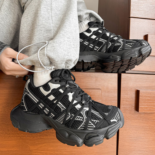 Bandage Big Head Thick Bottom Height Increasing Low Top Men's Casual Shoes