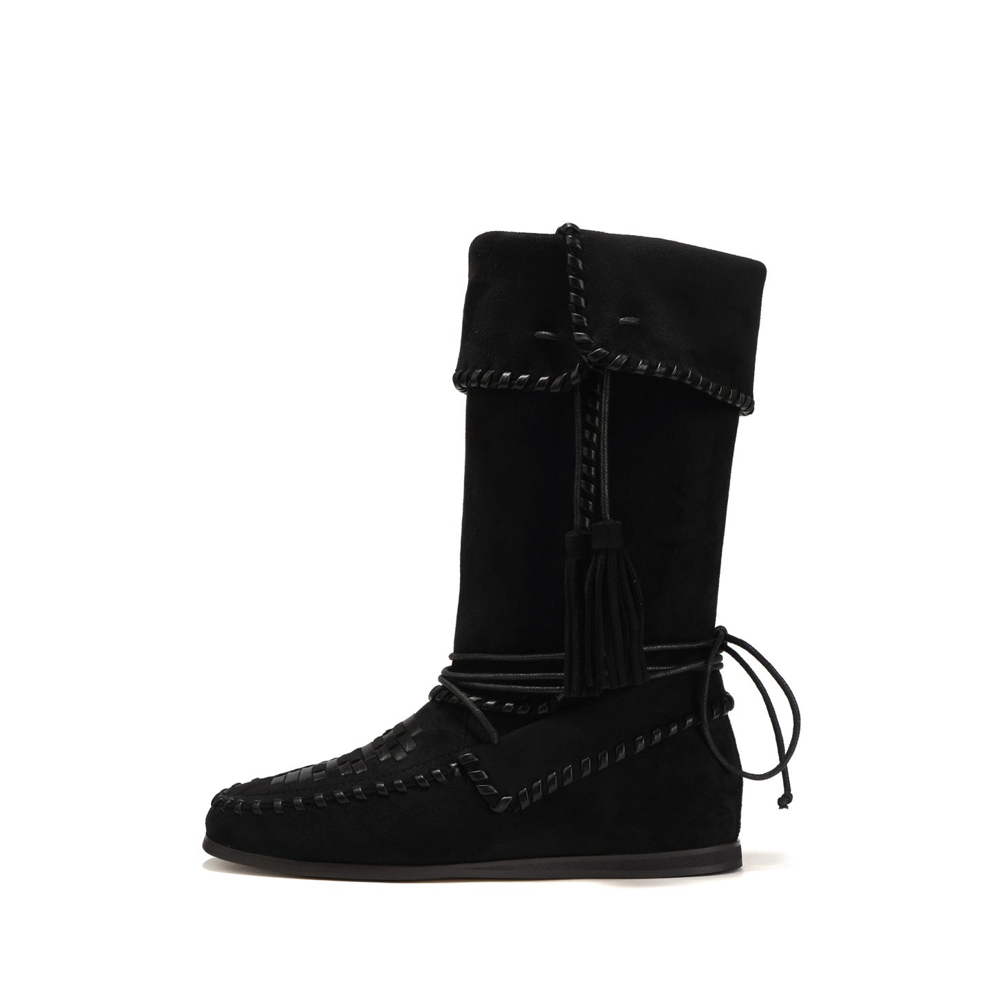 Bohemian Style Slimming Tied Height Increasing Insole Retro Tassel Western Boots