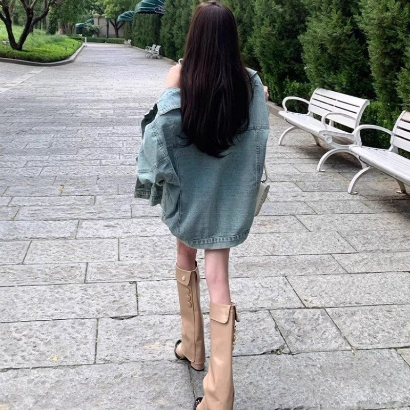 Chunky Knight Long Female Classic Style Boots