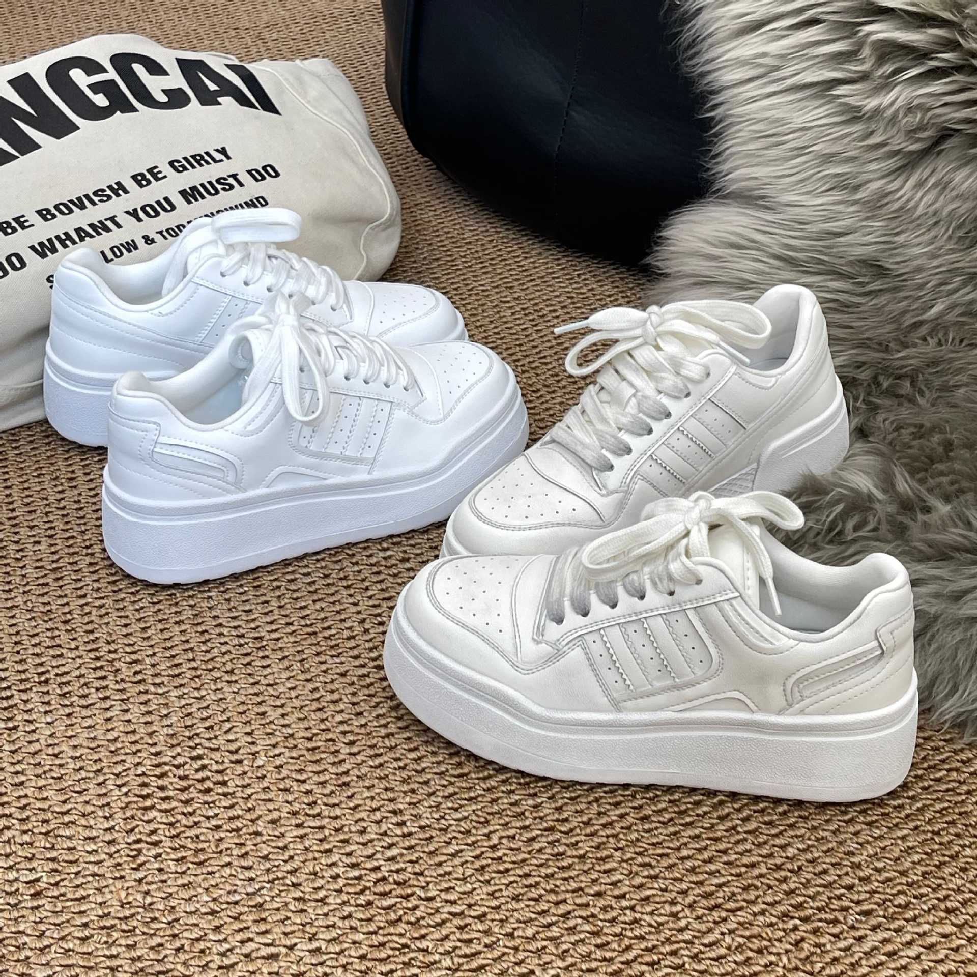 Attractive Trendy Women's Platform White Sports Women's Casual Shoes